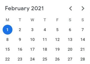 Screenshot of Feb21 in a perfect 4x7 grid